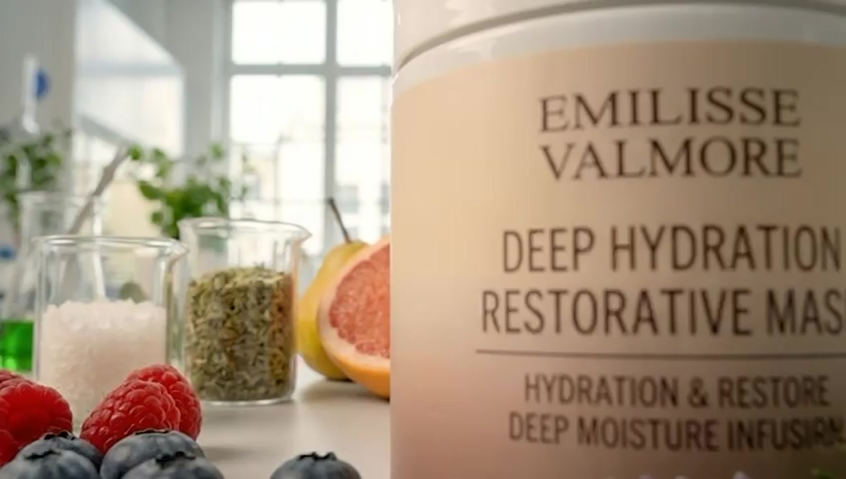 A skincare product in a sunlit botanical laboratory